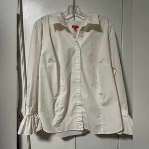 Talbots Cream Button-Down Shirt